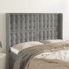 Čelo postele typu ušák 147x16x118/128 cm samet [3120062] (Barva Světle šedá)