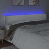 Čelo postele s LED 183 x 16 x 78/88 cm umělá kůže [3123061] (Barva Hnědá)