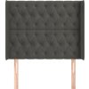Čelo postele typu ušák 93x16x118/128 cm samet [3119953] (Barva Tmavě šedá)