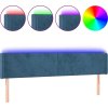 Čelo postele s LED 163 x 16 x 78/88 cm samet [3123014] (Barva Tmavě moddrá)