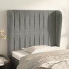 Čelo postele typu ušák 93x23x118/128 cm samet [3118230] (Barva Světle šedá)
