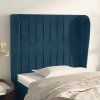 Čelo postele typu ušák 93x23x118/128 cm samet [3118230] (Barva Světle šedá)