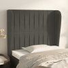 Čelo postele typu ušák 93x23x118/128 cm samet [3118230] (Barva Světle šedá)
