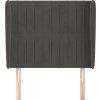 Čelo postele typu ušák 93x23x118/128 cm samet [3118230] (Barva Světle šedá)