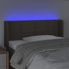 Čelo postele s LED 103 x 16 x 78/88 cm textil [3123229] (Barva Tmavě hnědá)