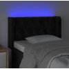 Čelo postele s LED 83 x 16 x 78/88 cm samet [3123604] (Barva Černá)