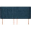 Čelo postele typu ušák 183x23x118/128 cm samet [3118258] (Barva Tmavě moddrá)