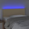 Čelo postele s LED 80 x 5 x 78/88 cm textil [3121308] (Barva Černá)