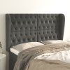 Čelo postele typu ušák 147x23x118/128 cm samet [3118342] (Barva Černá)