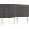 Čelo postele 180x5x118/128 cm sametové [3116393] (Barva Tmavě šedá)