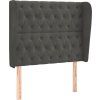 Čelo postele typu ušák 103x23x118/128 cm samet [3118335] (Barva Tmavě šedá)