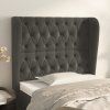 Čelo postele typu ušák 103x23x118/128 cm samet [3118335] (Barva Tmavě šedá)