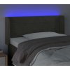 Čelo postele s LED 93 x 16 x 78/88 cm samet [3123414] (Barva Černá)