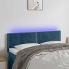 Čelo postele s LED 144x5x78/88 cm samet [3121521] (Barva Tmavě šedá)
