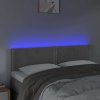 Čelo postele s LED 144x5x78/88 cm samet [3121521] (Barva Tmavě šedá)