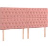 Čelo postele 200x7x118/128 cm sametové [3116739] (Barva Růžová)