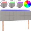 Čelo postele s LED 144x5x78/88 cm textil [3121610] (Barva Světle šedá)