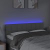 Čelo postele s LED 144x5x78/88 cm textil [3121610] (Barva Světle šedá)