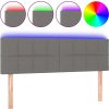 Čelo postele s LED 144x5x78/88 cm textil [3121610] (Barva Světle šedá)