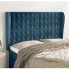 Čelo postele typu ušák 147x23x118/128 cm samet [3118438] (Barva Světle šedá)