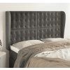 Čelo postele typu ušák 147x23x118/128 cm samet [3118438] (Barva Světle šedá)