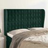 Čelo postele typu ušák 147x23x118/128 cm samet [3118438] (Barva Světle šedá)