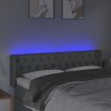 Čelo postele s LED 163 x 16 x 78/88 cm textil [3123579] (Barva Tmavě šedá)
