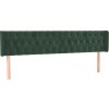Čelo postele s LED 203 x 16 x 78/88 cm samet [3123641] (Barva Tmavě zelená)