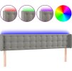 Čelo postele s LED 163 x 16 x 78/88 cm samet [3123725] (Barva Tmavě šedá)