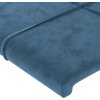 Čelo postele typu ušák 203x16x78/88 cm samet [3118838] (Barva Tmavě moddrá)