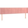 Čelo postele typu ušák 183x16x78/88 cm samet [3118833] (Barva Růžová)
