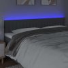 Čelo postele s LED 160x5x78/88 cm textil [3121858] (Barva Černá)