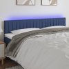 Čelo postele s LED 160x5x78/88 cm textil [3121858] (Barva Černá)