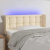 Čelo postele s LED 93 x 16 x 78/88 cm textil [3123655] (Barva Tmavě hnědá)