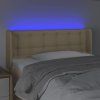 Čelo postele s LED 103 x 16 x 78/88 cm textil [3123660] (Barva Světle šedá)