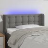 Čelo postele s LED 103 x 16 x 78/88 cm textil [3123660] (Barva Světle šedá)