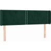Čelo postele typu ušák 147x16x78/88 cm samet [3118679] (Barva Tmavě zelená)