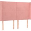 Čelo postele s LED 147 x 16 x 118/128 cm samet [3123821] (Barva Růžová)