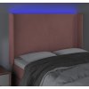 Čelo postele s LED 147 x 16 x 118/128 cm samet [3123821] (Barva Růžová)