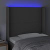 Čelo postele s LED 83 x 16 x 118/128 cm umělá kůže [3123840] (Barva Černá)