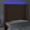 Čelo postele s LED 83 x 16 x 118/128 cm umělá kůže [3123840] (Barva Černá)
