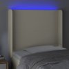 Čelo postele s LED 83 x 16 x 118/128 cm umělá kůže [3123840] (Barva Černá)