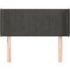 Čelo postele typu ušák 103 x 16 x 78/88 cm samet [3119049] (Barva Tmavě šedá)
