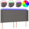 Čelo postele s LED 163 x 16 x 118/128 cm umělá kůže [3123868] (Barva Šedá)