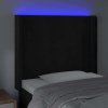 Čelo postele s LED 93 x 16 x 118/128 cm samet [3123809] (Barva Růžová)