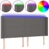 Čelo postele s LED 203 x 16 x 118/128 cm umělá kůže [3123880] (Barva Šedá)