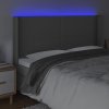 Čelo postele s LED 203 x 16 x 118/128 cm umělá kůže [3123880] (Barva Šedá)