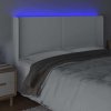 Čelo postele s LED 203 x 16 x 118/128 cm umělá kůže [3123880] (Barva Šedá)