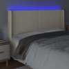 Čelo postele s LED 203 x 16 x 118/128 cm umělá kůže [3123880] (Barva Šedá)