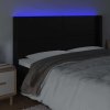 Čelo postele s LED 203 x 16 x 118/128 cm umělá kůže [3123880] (Barva Šedá)